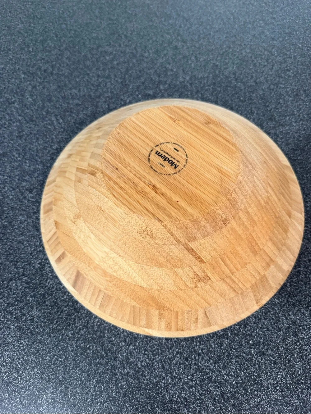 Natural Bamboo Serving Bowl - Eco-Friendly Tan Wood